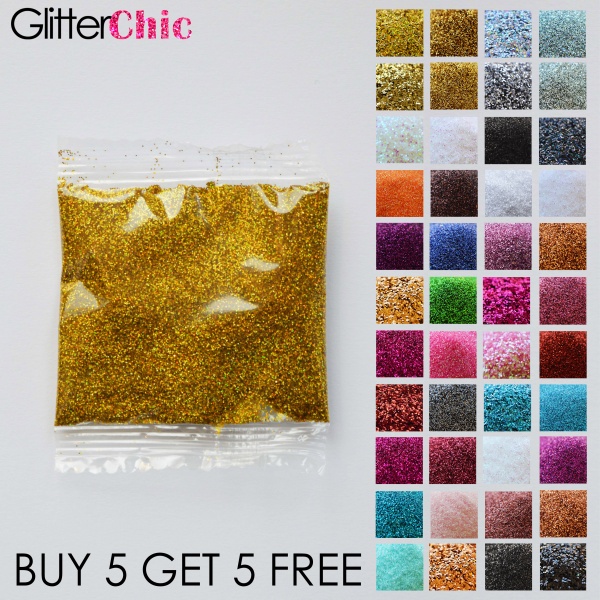 Holographic Chunky Glitter, 100g Royal Gold Cosmetic Craft Glitter